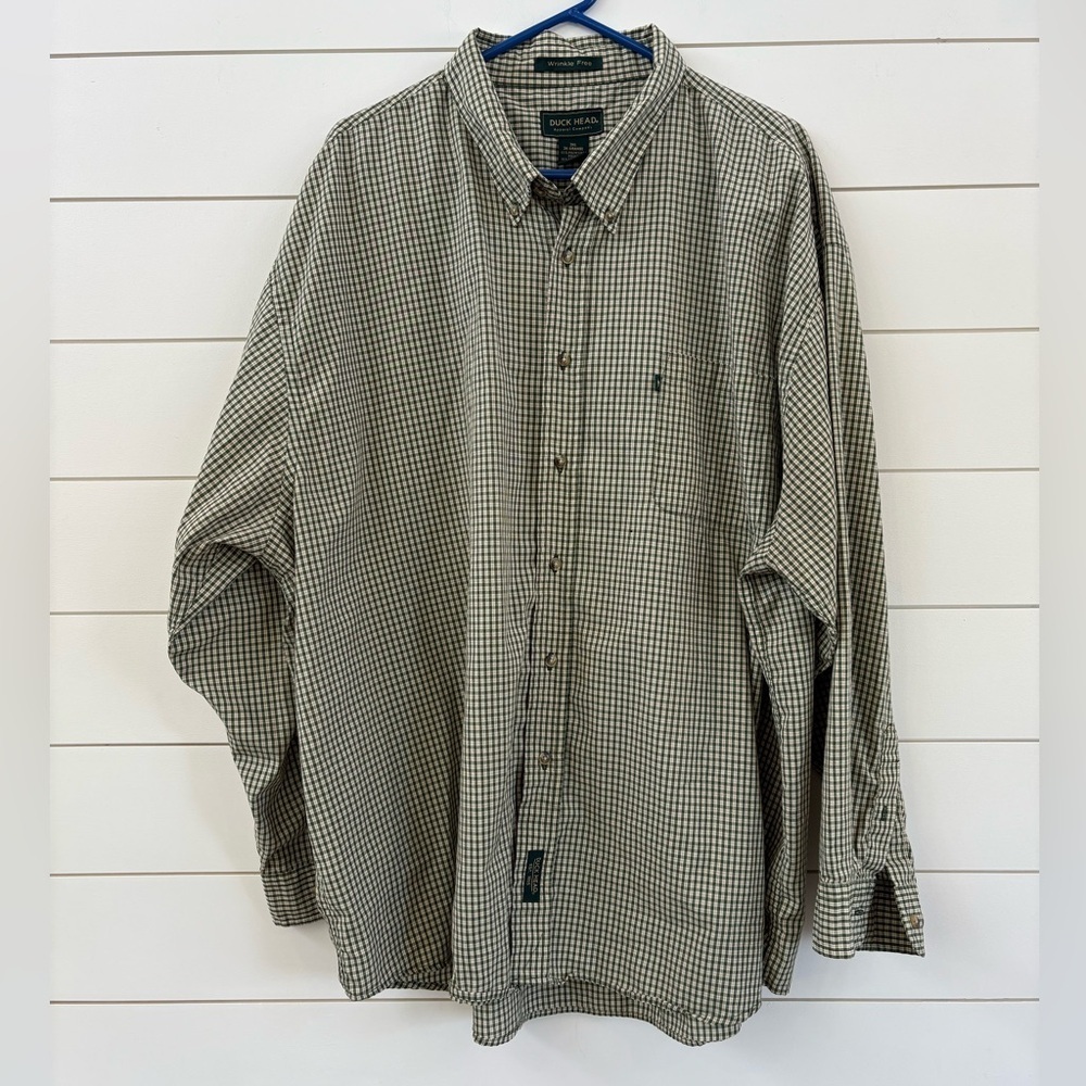 Duck Head Olive Checkered Button Down Shirt